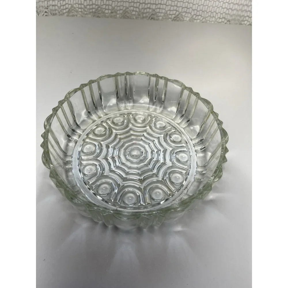 Anchor‎ Hocking Old Cafe Round Candy Dish Clear Glass 6.5
